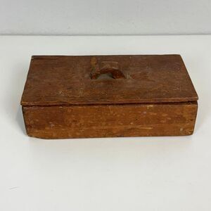 VTG Primitive Wooden Trinket Box Plain
